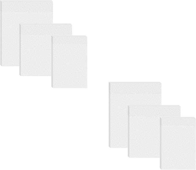6 Pack Waterproof Sticky Notes, Transparent Sticky Notes, Glitter Sticky Notes Sets,3 Sizes: 2x2.99In,2.99x2.99In, 2.99x3.97 in for Home School Office (6, White)