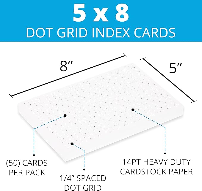 Home Advantage Dot Grid Graph Index Cards (5-x-8-inch)