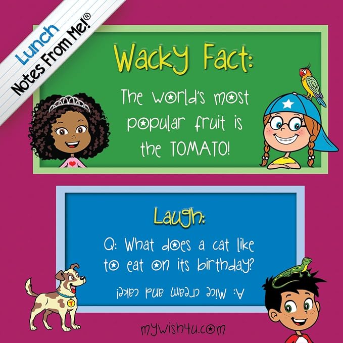 101 Tear-Off Lunch Box Notes for Kids, Wacky Facts & Laughs, Inspirational, Motivational, Thinking of You, Jokes for Kids, Back to School Essentials, Ages 8+