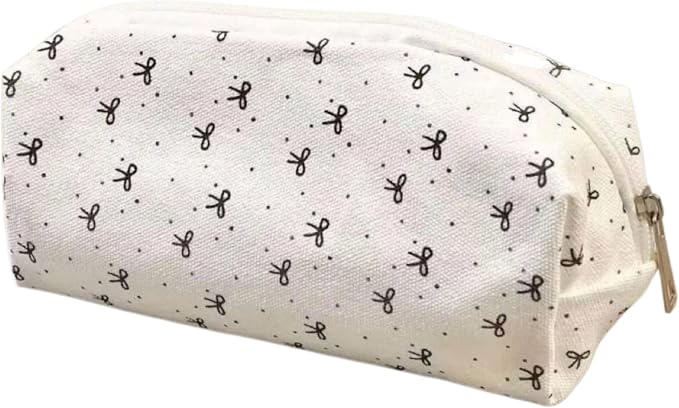 Pencil Case, Pencil Pouch for Women, Pencil Case Small, Pencil Pouch Aesthetic (ins-black bow)