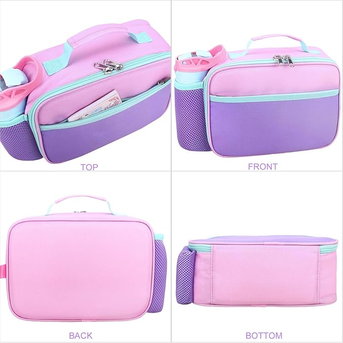 RHCPFOVR Kids Lunch Box for Girls Teens Insulated Lunch Bag Reusable Lunch Tote Kit for School Travel
