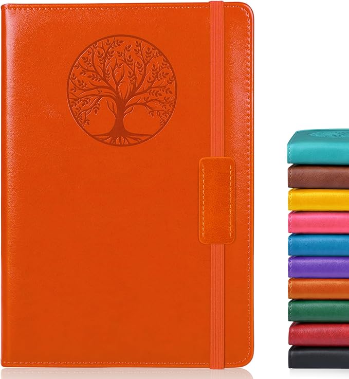 Lined Journal Notebook for Women Men,256 Thick Pages,A5 Hardcover Vintage Leather Journal for Writing,Travel,Business,Work, School,College Ruled Notebooks for Note Taking,Daily Diary 5.7"×8.3"