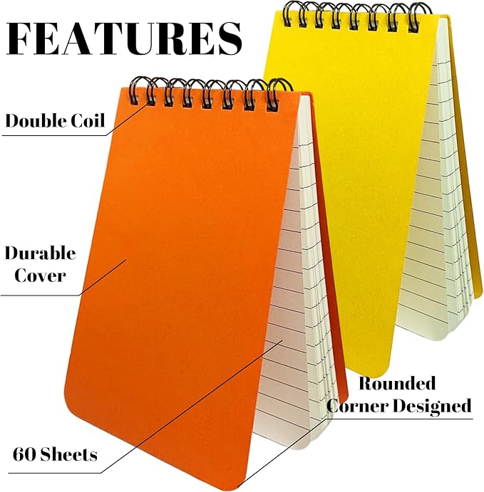 OSIMIG 48 Packs Small Pocket Spiral Notebooks Bulk 3 x 5 Inch, Memo Pads 6 Colored 60Sheets/120Pages (80GSM), Small Notepads with Lined Pages for Listing, Planning, Note Taking