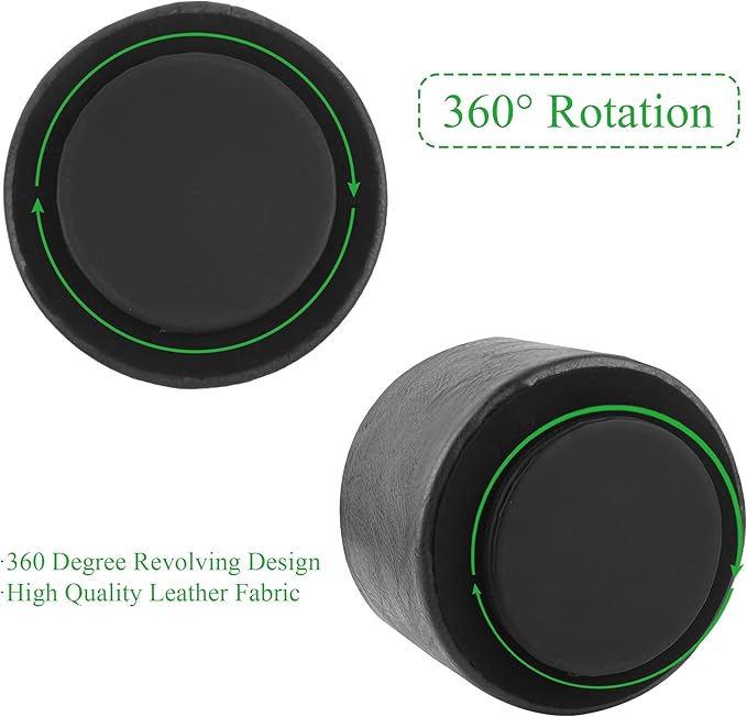 Round Leather Art Supply Organizer,Remote Control Holder,360 Degree Spinning,Multi-Functional Pencil Holder,4 Compartments Desktop Stationary Organizer(1-Crazy Black)