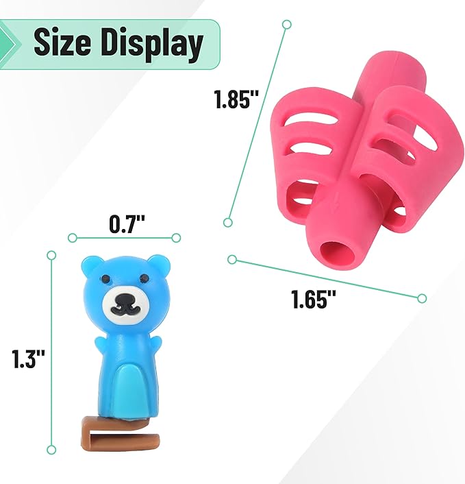 Mr. Pen- Pencil Grips for Kids Handwriting, 4 Pack with 4 Clips, Spring Colors, Flexible Silicon Pencil Holder for Kids, Right & Left-Handed