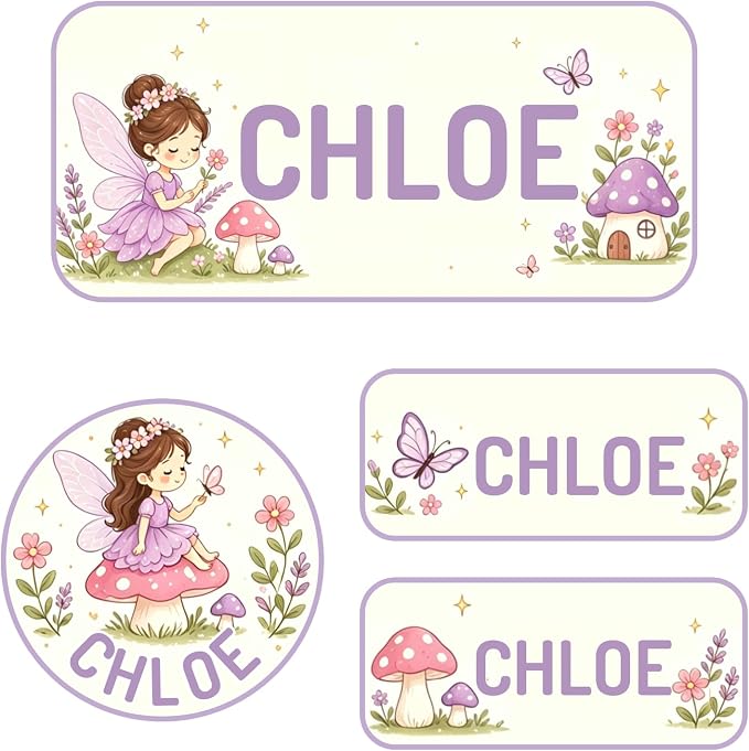 Personalized Custom Name Labels, 120 Waterproof Stickers for Water Bottles, Clothing Tags, Lunch Boxes and Backpacks