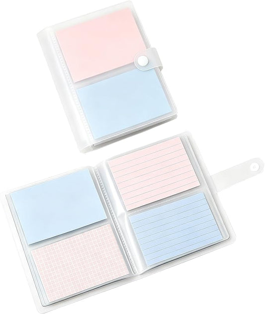 3x5 Index Card Holder, Holds 200 Pieces Cards, Clear Card Binder, Flashcard Organizers and Notecard Holder, Organizer Book Binder for Note, Study and Recipe (3x5)