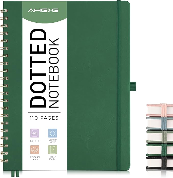 AHGXG Dotted Journal, 110 Pages, A4 (8.5" x 11")