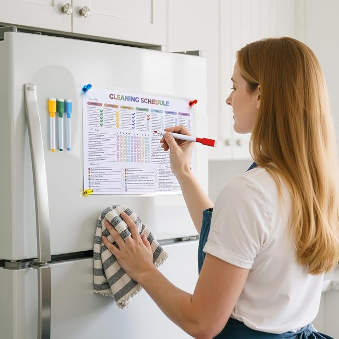Adhd Cleaning Planner - Reusable Adhd Clean Planner for Adults Cleaning and Organizing Planners Daily Weekly Monthly - Cleaning Schedule and Checklist ADHD Planners for Women Editable Household Schedule Planners 2026