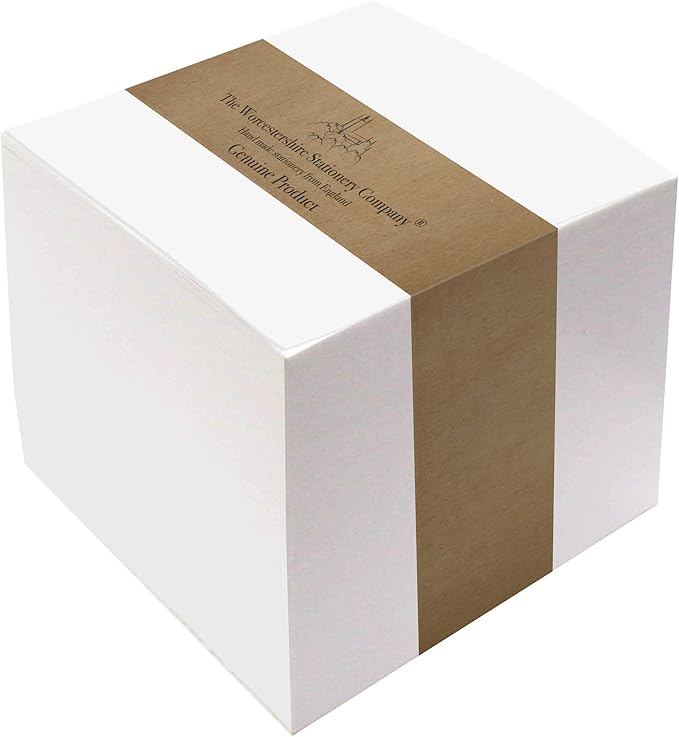 Memo Cube Refill, 3.54" Square (90 x 90mm), 900 Sheets, White FSC Paper, 80gsm, Zero Plastic Packaging