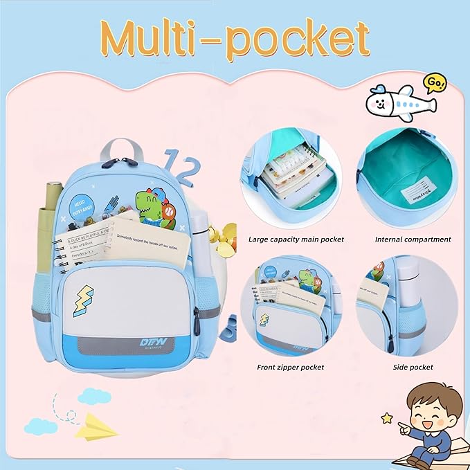 Dinosaur Backpack for Boys Bookbag for Toddler Kids 3-5 Boys School Bags Lightweight Preschool Backpack