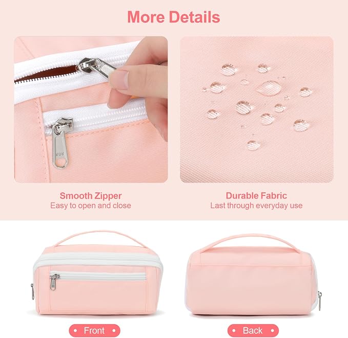Large Capacity Pencil Case - Pencil Pouch for Teen Girls, Aesthetic Pouch Organizer with 8 Compartments, Wide Opening Marker Bag for Middle High School College, Fits Calculator, Pink
