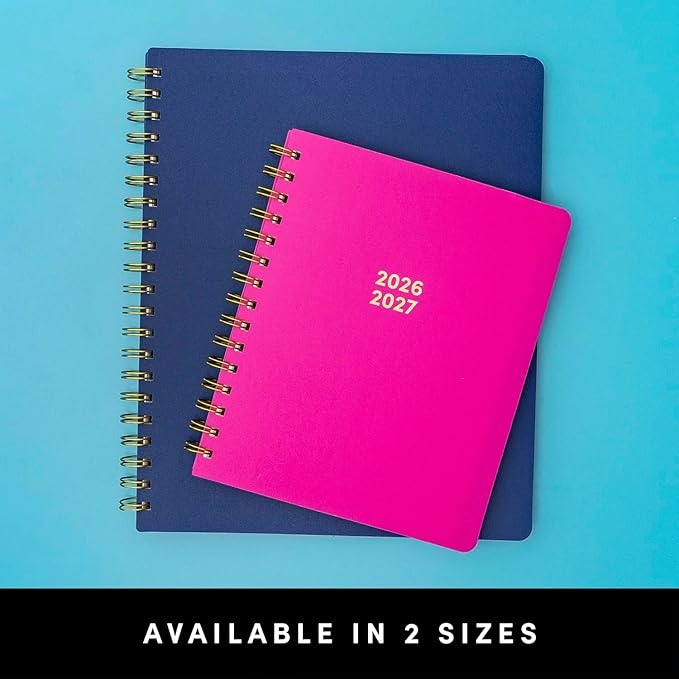 PAPERAGE Academic Planner, Weekly & Monthly Planner & Calendar, 12-Months, July 2026 - June 2027, (7" x 8"), School & Student Planning Agenda with Tabs, Bonus Pages & Inner Pocket, Pink