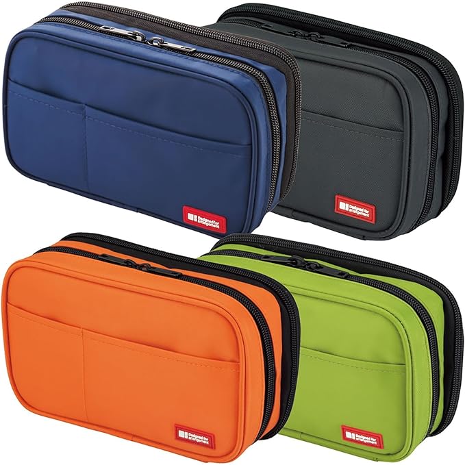LIHIT LAB Large Capacity Double Zipper Pencil Case For School Office College, Big Capacity 6 Compartments Pencil Bag Holder Adults Teen Boys Girls, Travel Cosmetics Storage, Maroon Camo(A7555-133)