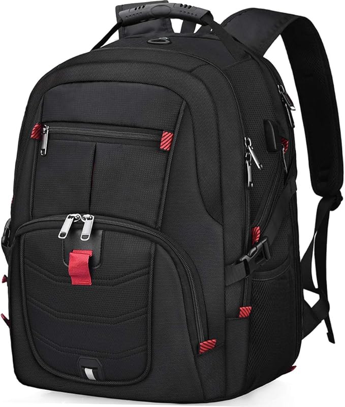 NUBILY Laptop Backpack 18.4 Inch Waterproof Extra Large TSA Travel Backpack Anti Theft College Business Mens Backpacks with USB Charging Port 17.3 Gaming Computer Backpack for Women Men Black