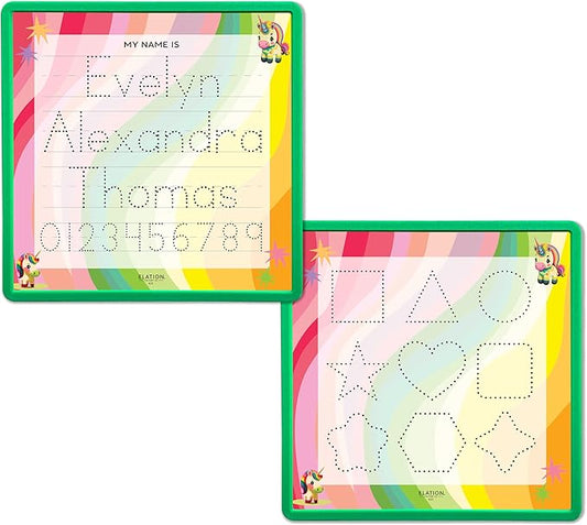 Kid's Name Tracing Board | Dry Erase Letter Tracing | Reusable Writing Practice Board | Personalized | Baby Unicorn Theme