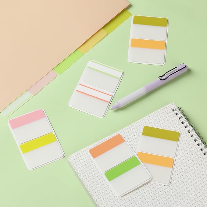 Mr. Pen- Sticky Index Tabs, 500 Pcs, 21 Sets, Colorful, Writable Colored Pages Markers Labels for Reading Notes, Books, Binders, Notebook, Folders and Classify Files, Water-Resistant