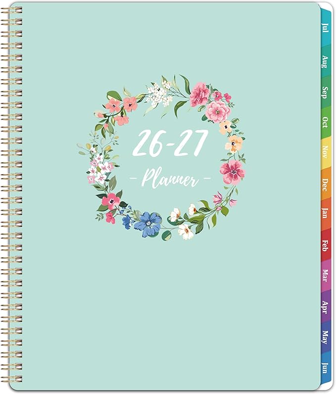 Planner 2026-2027 - 9" x 11" Planner Weekly and Monthly 2026-2027, from JULY 2026 to JUNE 2027, Academic Calendar with Tabs, Twin-Wire Binding, Inner Pocket, Premium Thick Paper