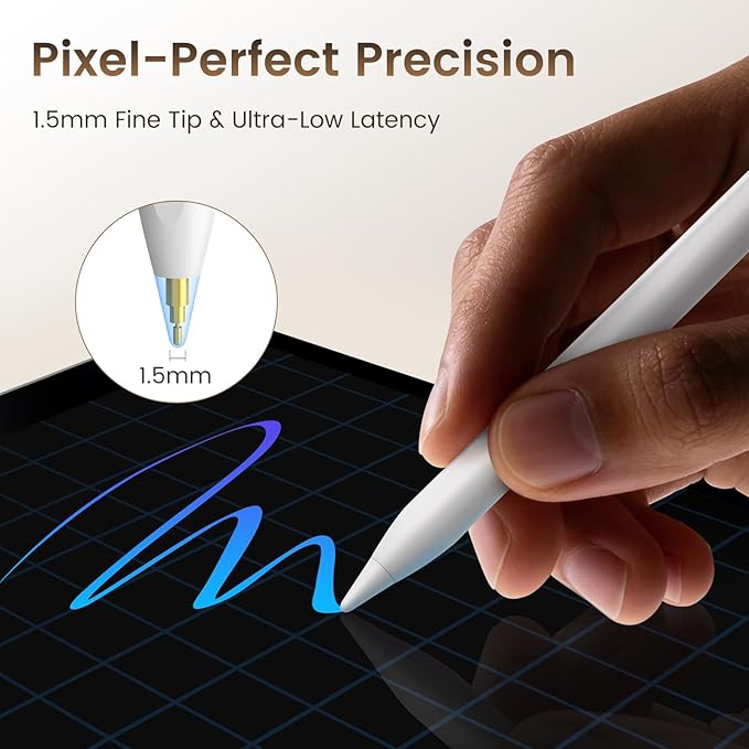 Digiroot Stylus Pen for iPad Apple, Fast Charge Pencil for iPad with Palm Rejection Tilt Sensitivity, Compatible for 2018-2026 iPad 11/10/9/8/7/6, Pro 12.9"/11"/13" M4, Mini 7/6/5, Air5/4/3/M3/M2
