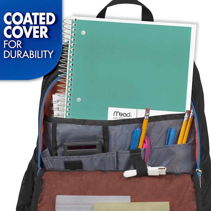 Mead Spiral Notebook, 5 Subject, College Ruled Paper, 180 Sheets, 10-1/2" x 8", Color Selected For You, 1 Count (05682)