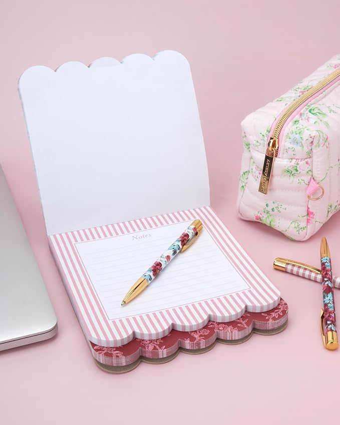 Laura Ashley 3-in-1 Layered Notepad 6.5x7.5 in 150 Lined Tear-Off Sheets