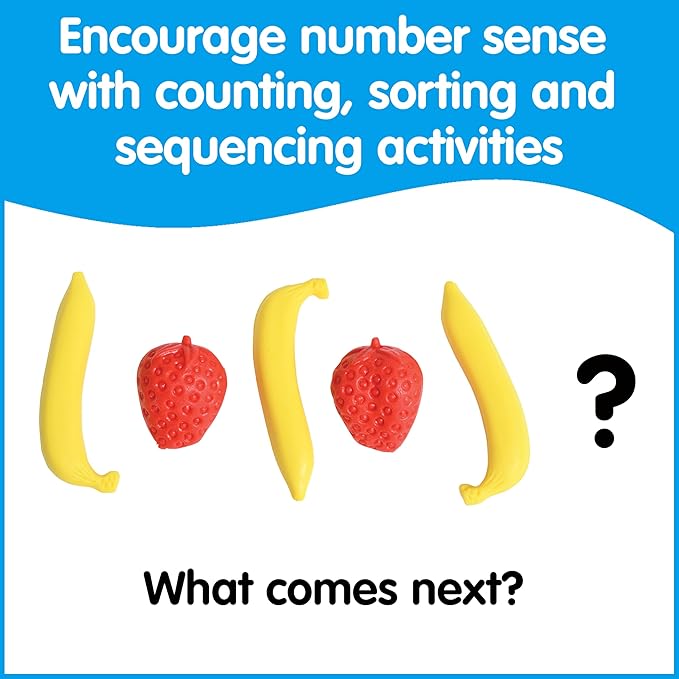 edxeducation Fruit Counters | Set of 108 | Math Manipulatives for Preschoolers | Color Sorting Sensory Toys | Counters for Kids Math and Language Skills