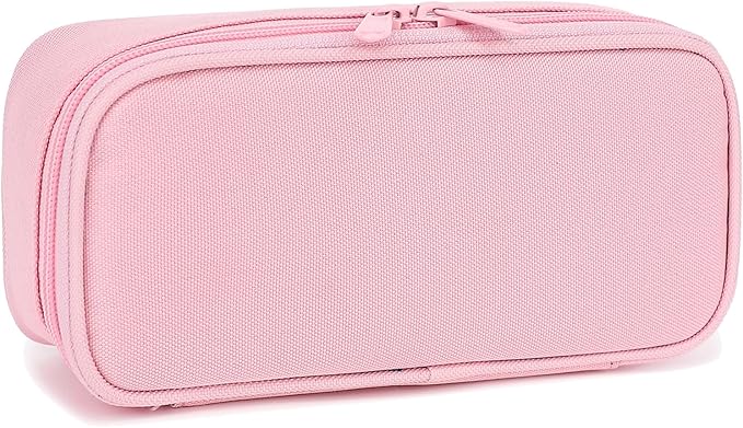 FlowFly Large Capacity Pencil Case for Kids, Boys & Girls – Zippered Multi-Functional Pen Pouch, Soft & Portable Pencil Bag for School, Teens, Students, Pink