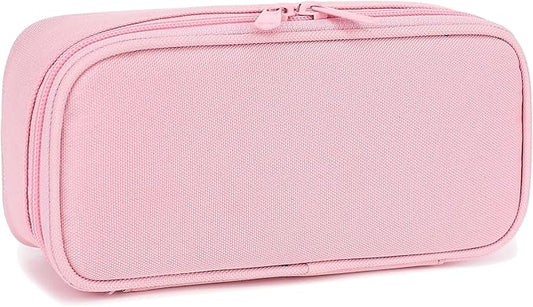 FlowFly Large Capacity Pencil Case for Kids, Boys & Girls – Zippered Multi-Functional Pen Pouch, Soft & Portable Pencil Bag for School, Teens, Students, Pink