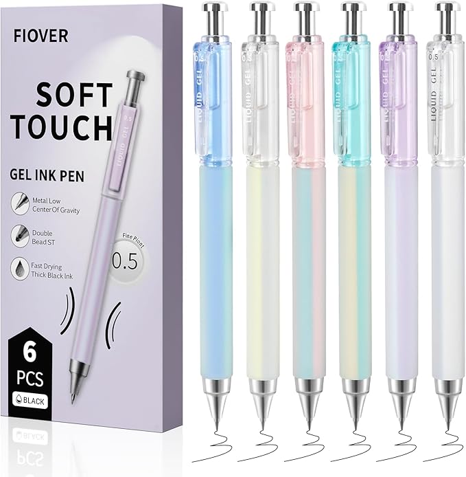 FIOVER 10 Pieces Gel Ink Pen Refills Replaceable Black Ink Pen Refills Fine Point 0.5mm Smooth Writing for Office School Supplies(only for ASIN: B0FP4ZZ4WY and B0FP4Y5MXZ)