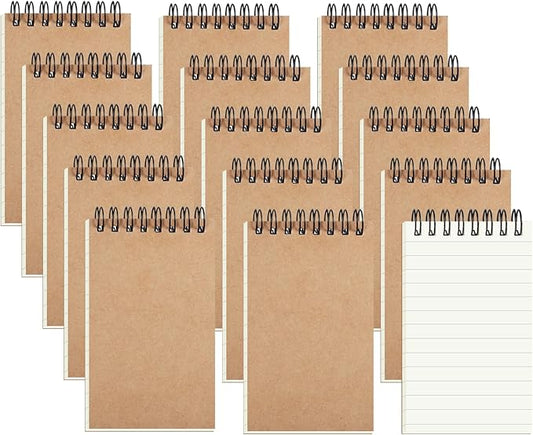 zmybcpack 15 Pcs Pocket Notebooks Small Spiral Notebooks Journal Mini Top Spiral Notepads, Lined Memo Pads for Note Taking, 100 Pages/50 Sheets