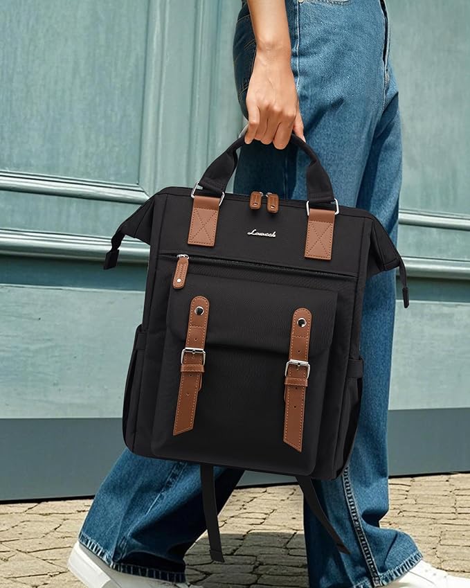 LOVEVOOK Laptop Backpack for Women with Giant Tumbler Holder Pocket,15.6 inch Waterproof Travel Backpack Purse Computer Laptop Bag