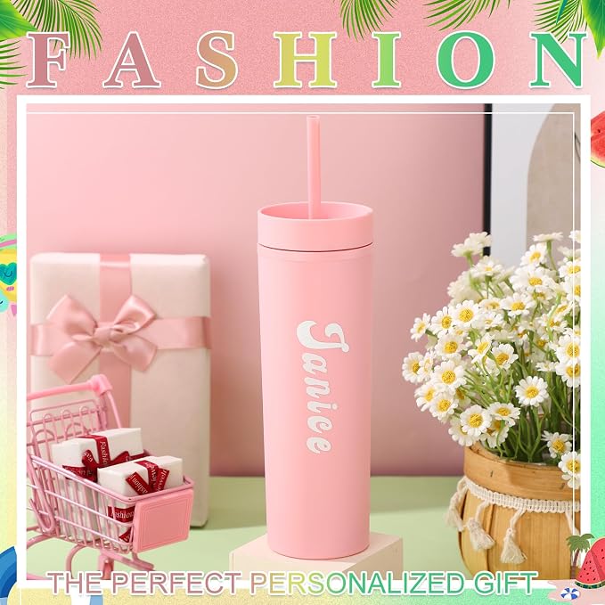 Gilprop 6 Sheets Name Decals for Tumblers Waterproof Vinyl Stickers for Water Bottles UV Dtf Cup Wrap Letters Custom Vinyl Stickers for 14-40 oz Tumbler Glass Bottle Car DIY Crafts