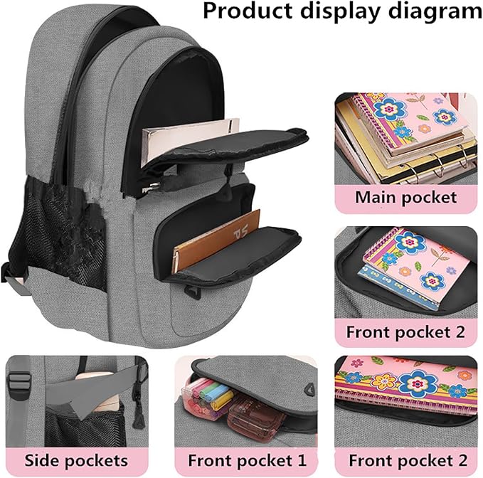 Casual Lightweight Backpacks for Boys & Girls, School Bookbags, 15 "Laptop Backpack, Travel Bag (202-hei)