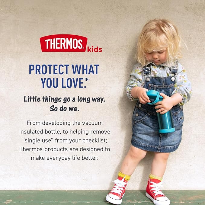 THERMOS FUNTAINER Water Bottle with Straw - 12 Ounce - Kids Stainless Steel Vacuum Insulated Water Bottle with Lid, Dinosaurs