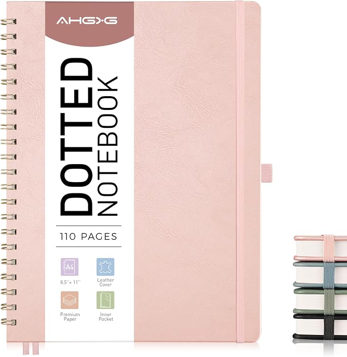 AHGXG Dotted Journal, 110 Pages, A4 (8.5" x 11")