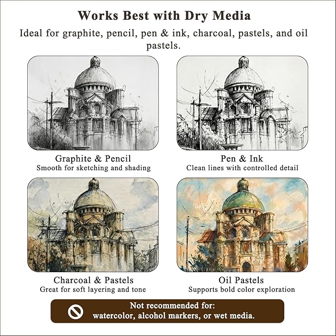 9"X12" Sketch Book Bulk, Top Spiral Bound Sketch Pad, 3 Pack 100 Sheets Each (68lb/100gsm), Acid Free Art Sketchbook Artistic Drawing Painting Writing Paper for Kids Adults Beginners Artists