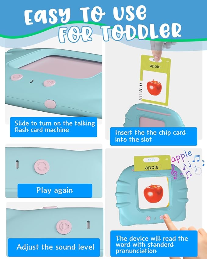 510 Words Talking Flash Cards Toddlers, Learning Montessori Toddler Toys for Boys Girls Ages 1 2 3 4 5 6 Year Old Kids, Autism Sensory Toys for Autistic Children, Easter Birthday Gifts for Toddlers
