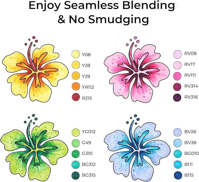 Ohuhu Alcohol Markers - AP Certificated 60-color Double Tipped Art Marker Set for Artist Adults Coloring Illustration - Chisel and Fine Dual Tips - Refillable - Oahu Series of Ohuhu Markers