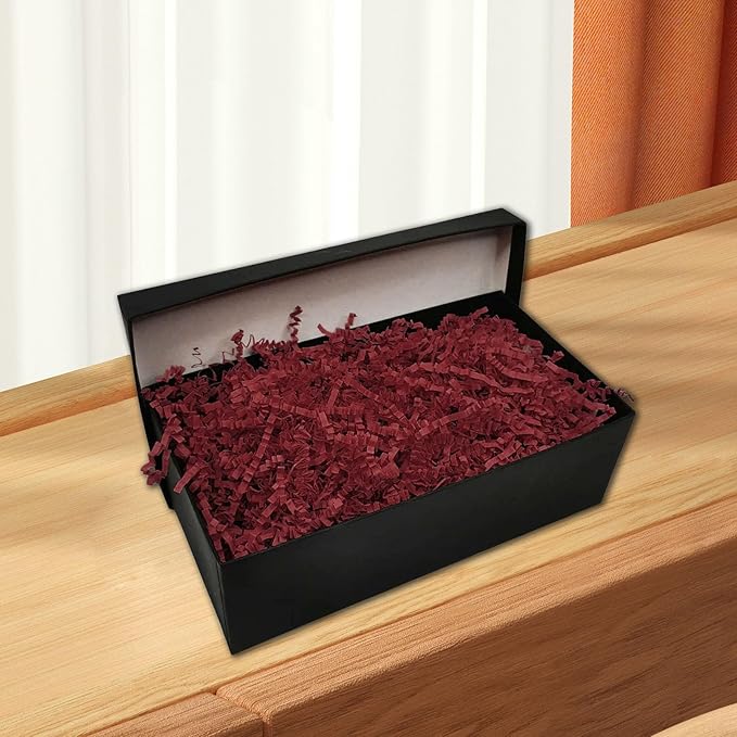 Tisspoms 1LB Deep Red Crinkle Cut Paper Shred Filler, Paper Shreds for Basket Fillers, Birthday, Gift Wrapping, Anniversary, Wedding, Halloween, Valentine's Day, Christmas Gift Decor Party Filler