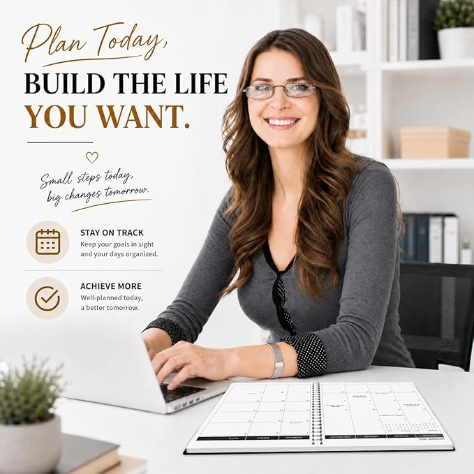 Monthly Planner 2026-2027, 2026 Calendar 24 Months Planner, Jan 2026 - Dec 2027, 8.6" x 11", Academic Calendar Hard PVC Cover with Spiral Bound, Perfect for School & Office for Women & Men