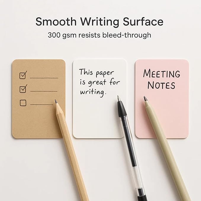 Set, 3.5 x 2 Inches, Kraft Brown White Pink, 100 Count Per Pack, Study Recipe To-Do List Organization Cards (Pink)