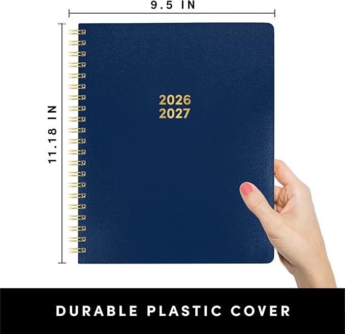 PAPERAGE Academic Planner, Weekly & Monthly Planner & Calendar, 12-Months, July 2026 - June 2027, (9.5" x 11"), School & Student Planning Agenda with Tabs, Bonus Pages & Inner Pocket, Royal Blue