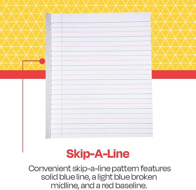 School Smart Skip-A-Line Ruled Composition Book, Grade 2, Blue, 100 Pages - 085301