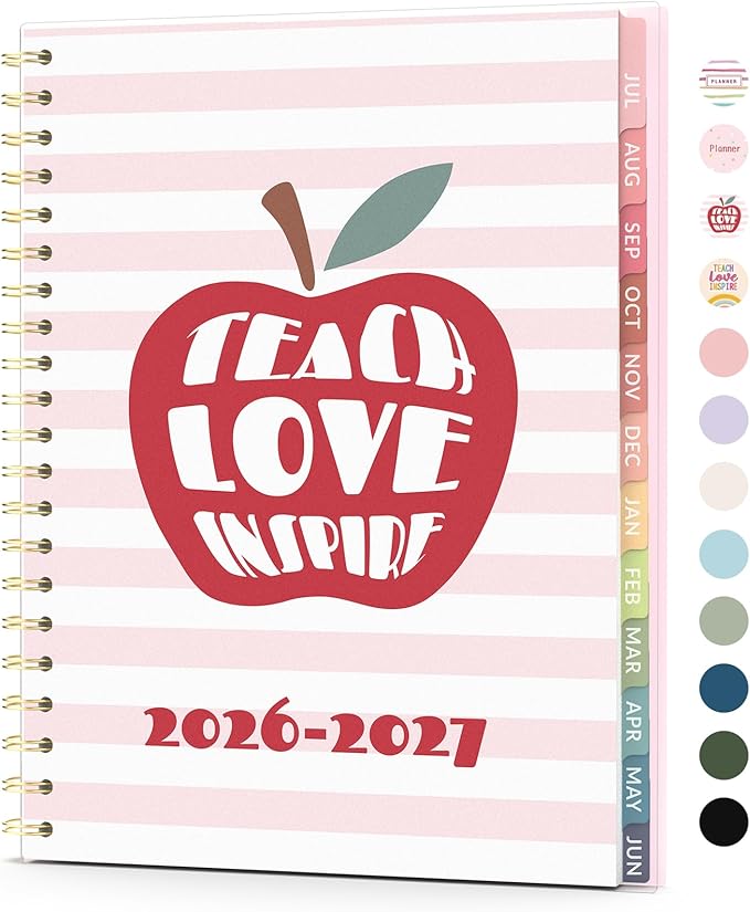 Teacher Planner 2026-2027, Forvencer Academic Planner 2026-2027, Jul 2026 - Jun 2027, 8.5"x11", Weekly & Monthly Planning Book with 7 Periods, School Agenda for Teacher Student, A4, Fruit Style