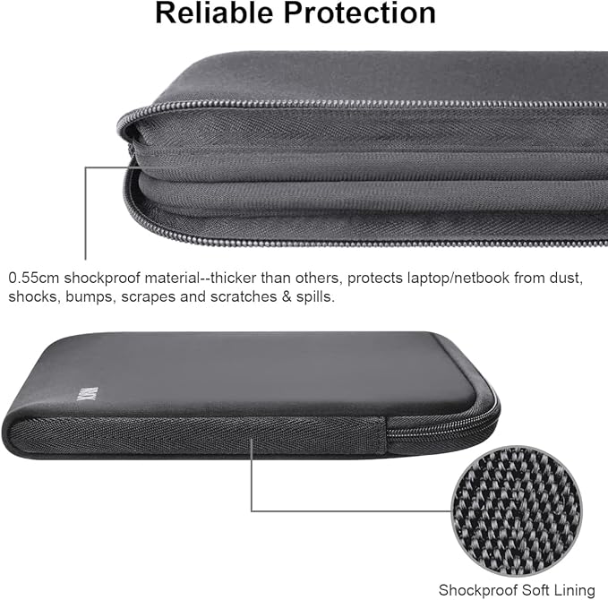 Arvok 13 13.3 14 Inch Laptop Sleeve Case for MacBook Pro/MacBook Air 13-14 inch, Water-Resistant Notebook Chromebook Computer Pouch, Carrying Bag Cover for HP/Dell/Lenovo/Asus/Acer, Gray
