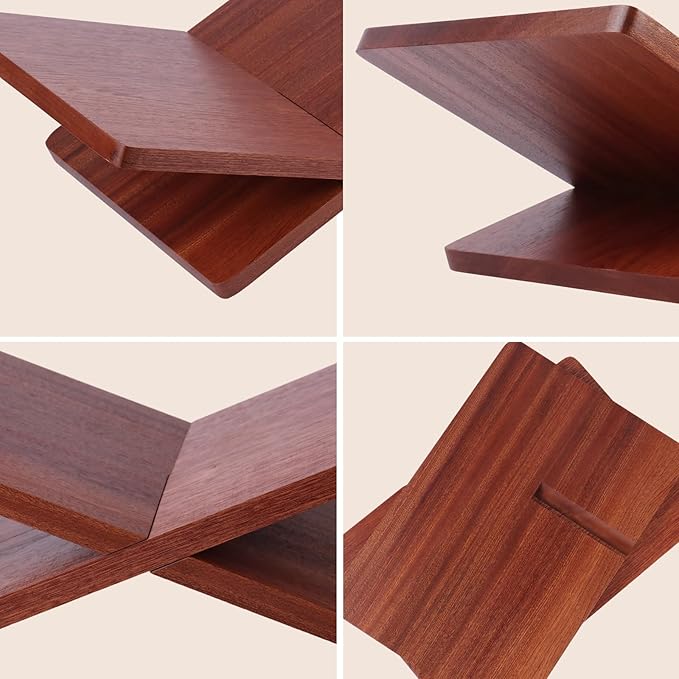 Book Stand for Reading - Solid Sapele Wood Book Holder for Open and Closed Books, Cookbook, Magazines, Textbooks