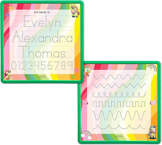 Kid's Name Tracing Board | Dry Erase Letter Tracing | Reusable Writing Practice Board | Personalized | Baby Unicorn Theme
