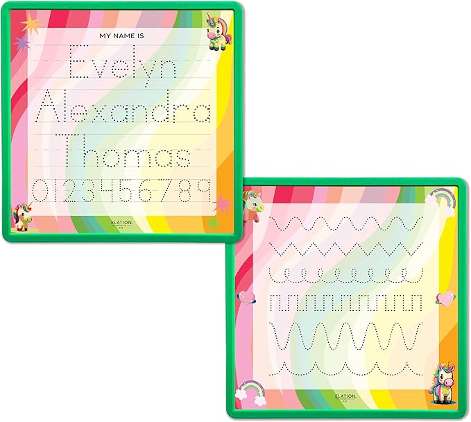 Kid's Name Tracing Board | Dry Erase Letter Tracing | Reusable Writing Practice Board | Personalized | Baby Unicorn Theme