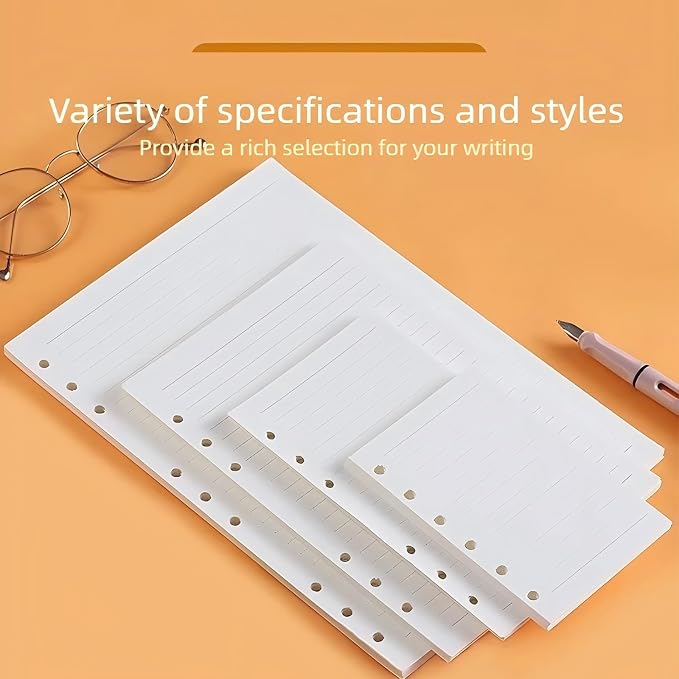 A5 Lined Refill Paper, 6-Hole Cornell Ruled, 2-Pack 160 Sheets No Bleed
