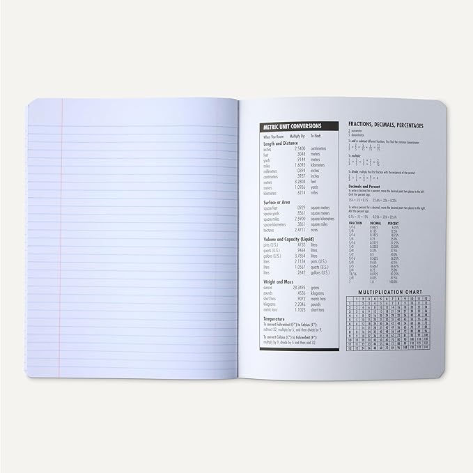 Amazon Basics Composition Notebook, College Ruled, 100 Sheets, 9.75" x 7.5", Marble Black, Sturdy Cover